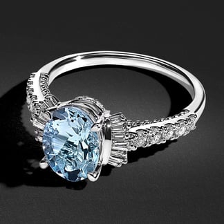 Platinum Engagement Ring with Diamond Crystal