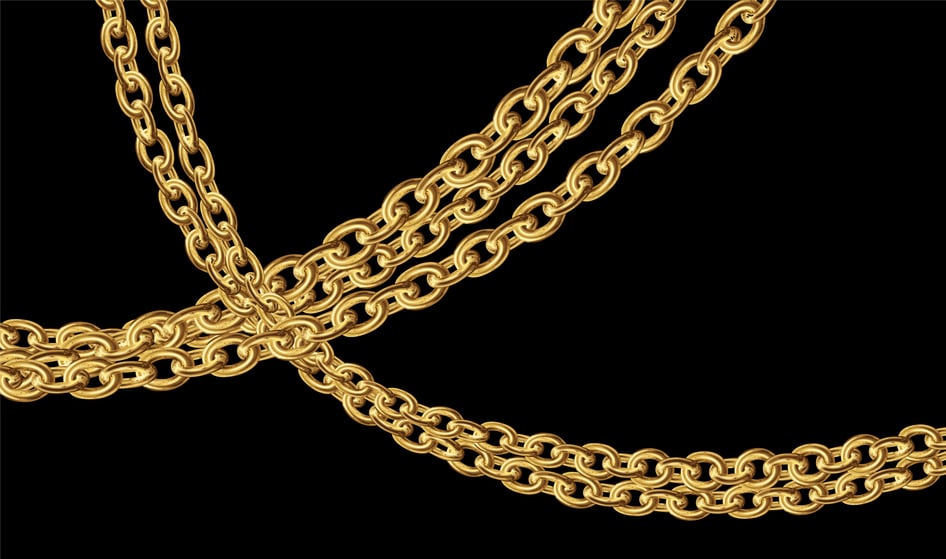 Gold Chain on Black