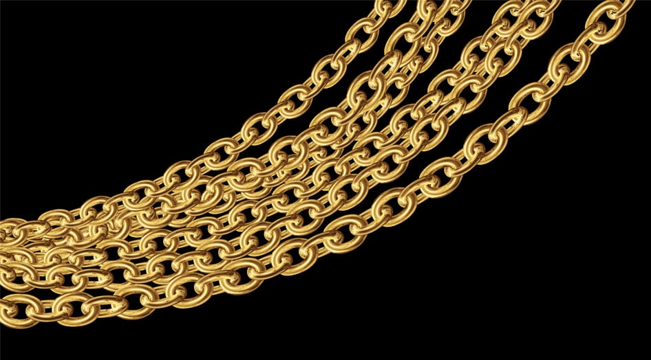 Gold Chain on Black