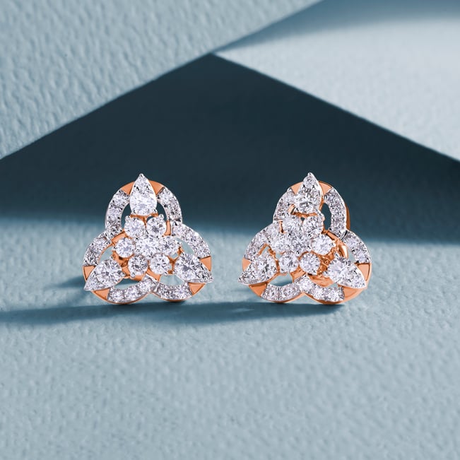 Diamond Earrings in Close Up Shot